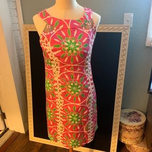 Lilly Pulitzer Geometric Print Pink & Green Dress